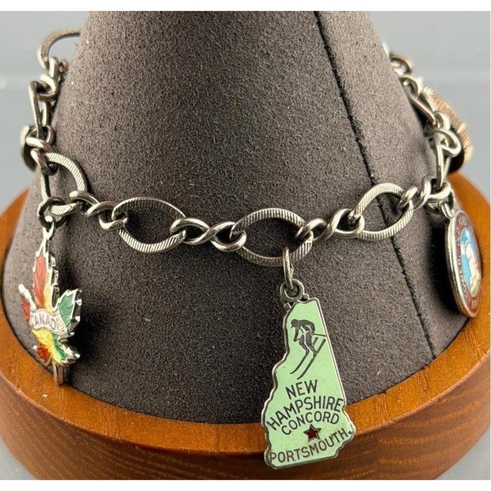 Vintage Canadian Sterling Charm Bracelet with Vintage Charms